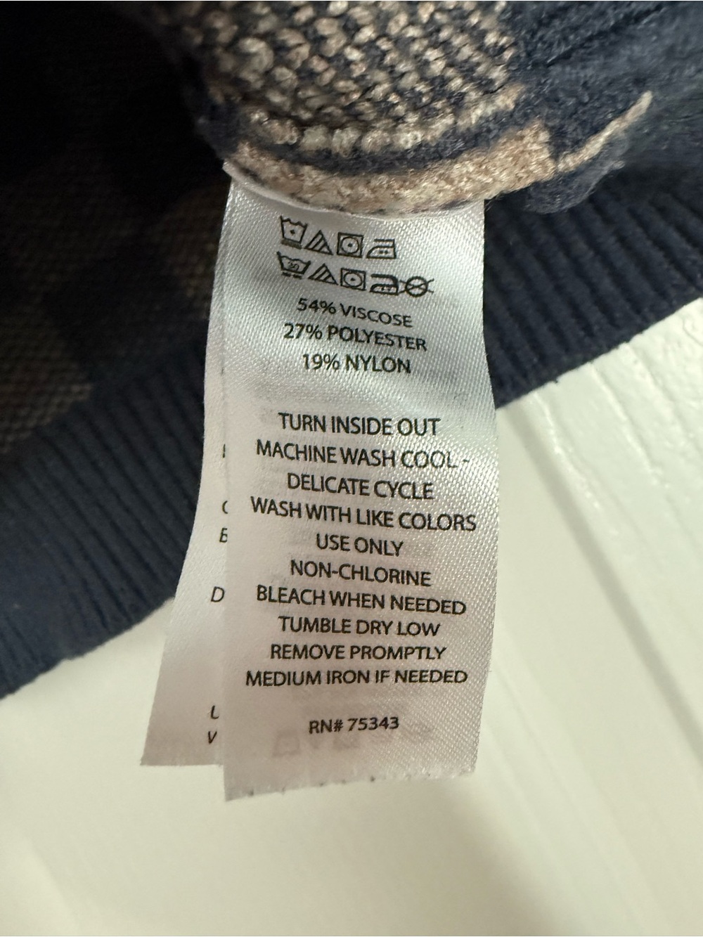 Tommy Bahama Classic Check Crewneck Sweater in Navy and Beige- size 4t - Picture 4 of 4